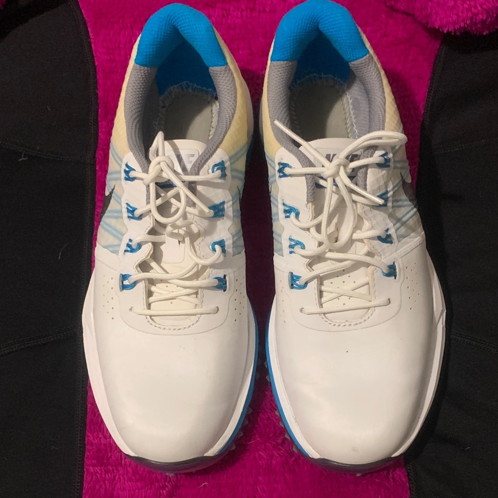 Nike White and Blue Men's Athletic Shoes
